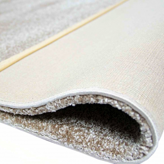 Preview: Moderner Designer Wohnzimmer-Teppich im Uni Design in beige