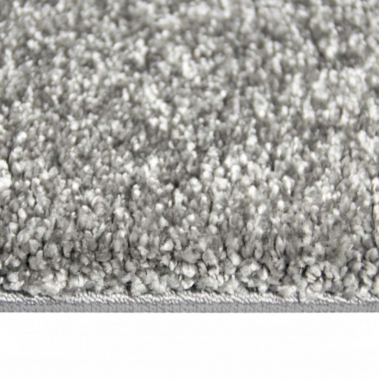 Preview: Moderner Designer Wohnzimmer-Teppich im Uni Design in silber