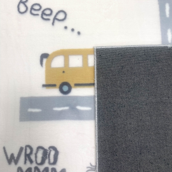 Teppich-Kinder weich Auto, Bagger-Straße in creme