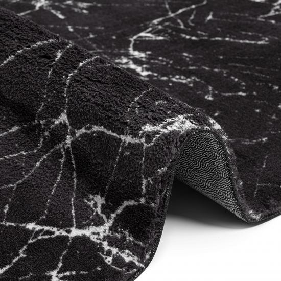 Abstrakt-moderner Teppich für Aufenthaltsraum | in schwarz