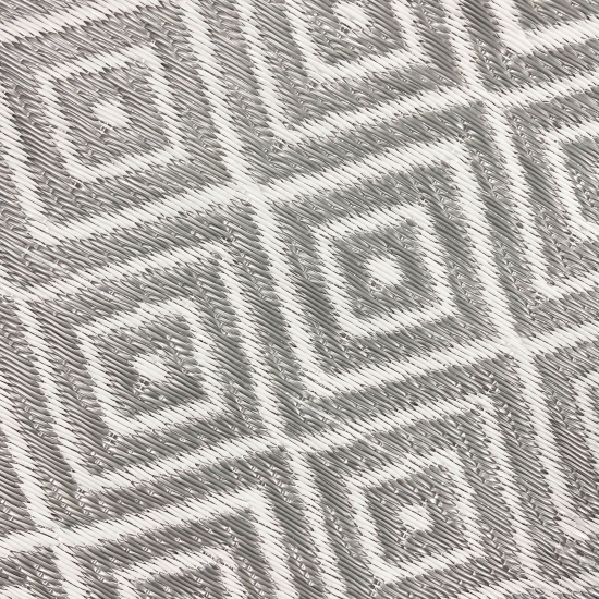 Outdoor-Teppich mit Rautenmuster in grau