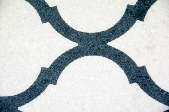 Teppich Retro Designteppich Wohnzimmerteppich modern waschbar in Creme Schwarz
