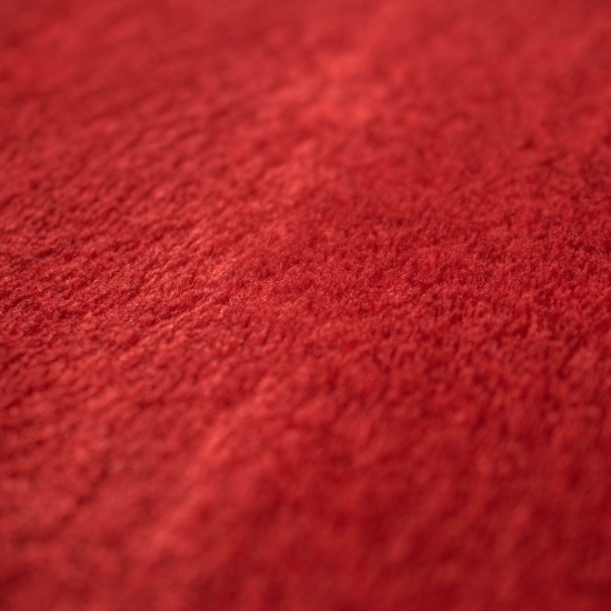 Waschbarer Designer Badezimmer Teppich – abgerundete Ecken – rot