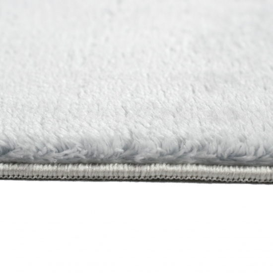 Designer Teppich mit abgerundete Ecken, waschbar, grau