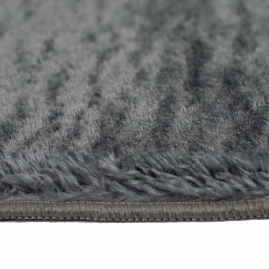 Designer Badezimmer Teppich mit runden Ecken – weich – anthrazit