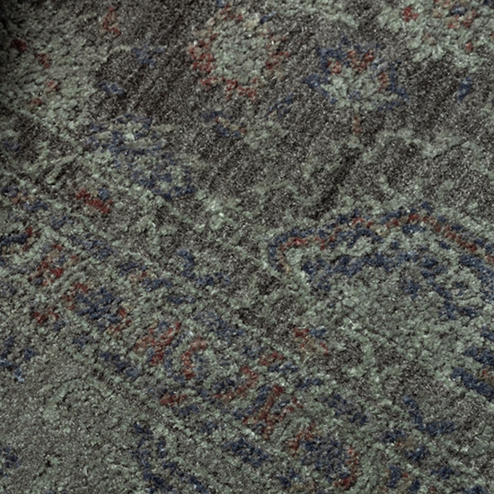 Orientalischer Teppich mit Blumen Ornamenten in grün blau