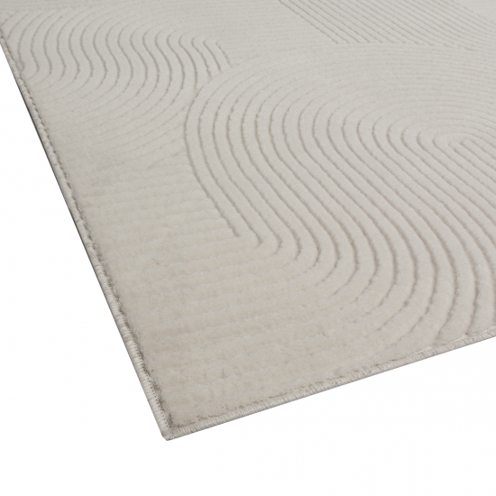 Kuschliger Teppich mit schönem Linienmuster in creme