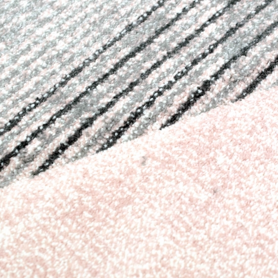 Preview: Moderner Teppich Wohnzimmer abstraktes Muster gestreift grau rosa grün - pflegeleicht Preview: Moderner Teppich Wohnzimmer abstraktes Muster gestreift grau rosa grün - pflegeleicht