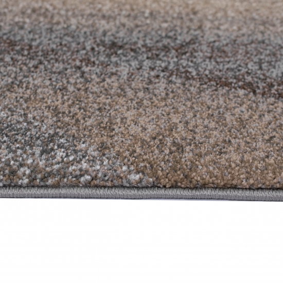Moderner Dielen Teppich mit abstraktem Muster in grau-silber