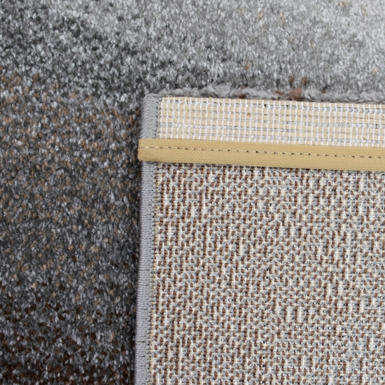Moderner Dielen Teppich mit abstraktem Muster in grau-silber