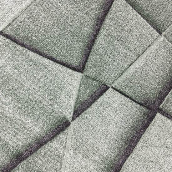 Preview: Teppich mit modernem geometrischem Muster in grün – pflegeleicht & wohnlich für Wohnzimmer und Schlafzimmer Preview: Teppich mit modernem geometrischem Muster in grün – pflegeleicht & wohnlich für Wohnzimmer und Schlafzimmer