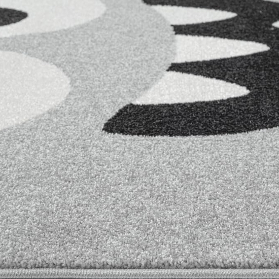 Kinderteppich Grau mit Monster Motiv