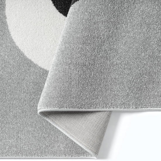 Kinderteppich Grau mit Monster Motiv