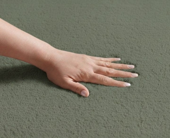 Preview: Teppich in forest grün weich shaggy moderne Wellenform