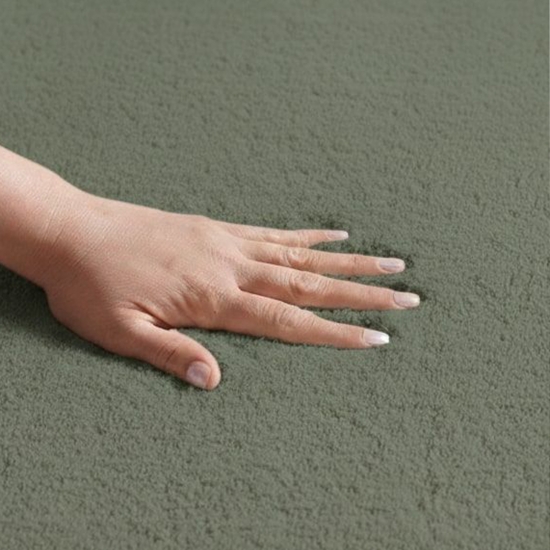 Preview: Teppich in forest grün weich shaggy moderne Wellenform