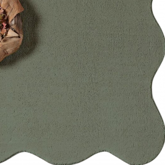 Preview: Teppich in forest grün weich shaggy moderne Wellenform
