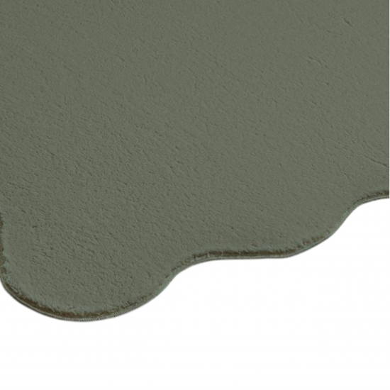 Preview: Teppich in forest grün weich shaggy moderne Wellenform
