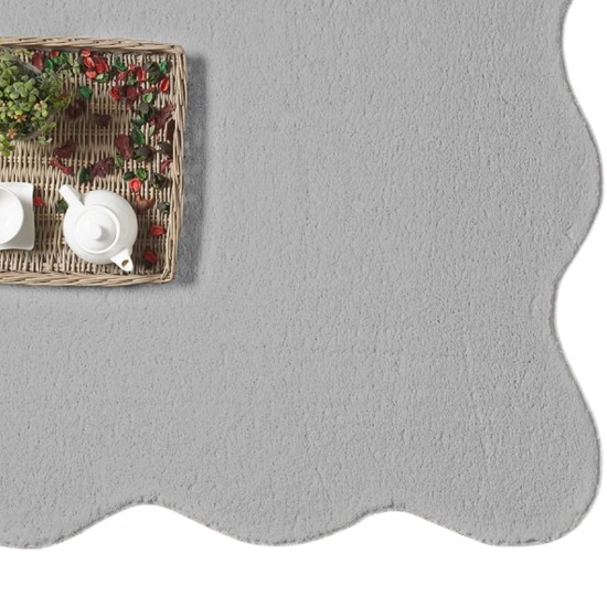 Preview: Teppich grau weich moderne Wellenform