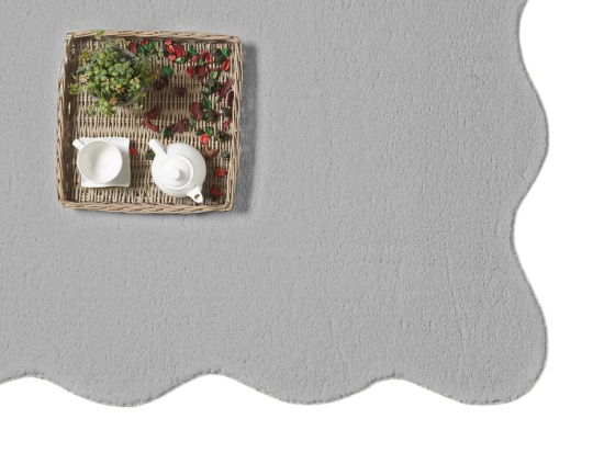 Preview: Teppich grau weich moderne Wellenform