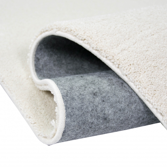 Teppich Creme Uni modern weich hell freundliches Wohnambiente