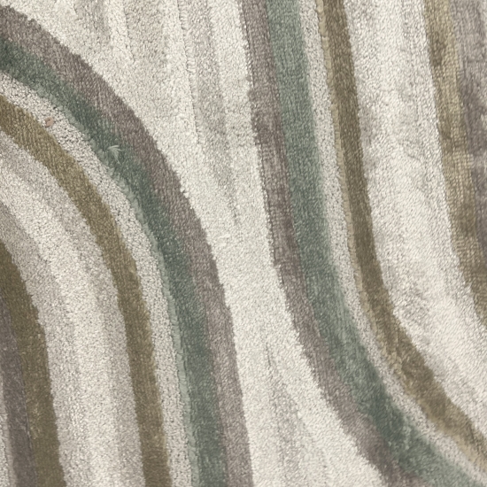 Kurzflorteppich modern Creme Beige Grün Braun Muster weich Glanzeffekt pflegeleicht Wohnzimmer Schlafzimmer Flur