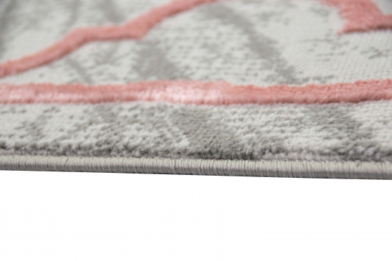 Moderner Designer Teppich marokkanisches Muster in grau rosa