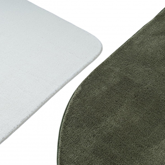 Preview: Teppich Shape in moderner Freiform flauschig weich Forest Grün