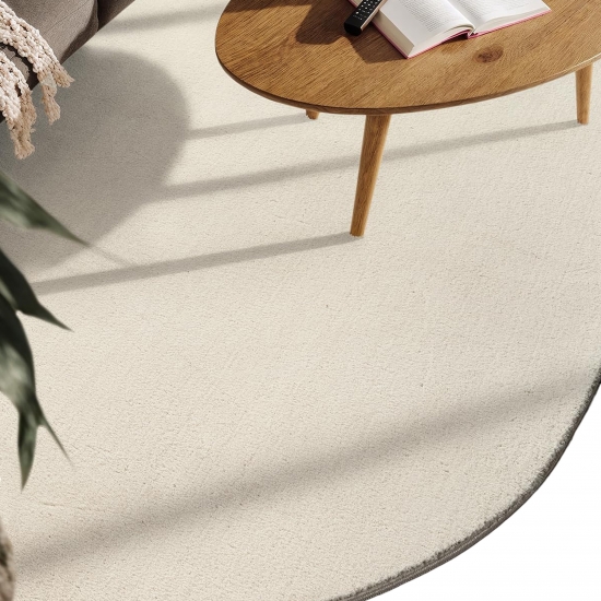 Teppich Shape in moderner Freiform flauschig weich Beige
