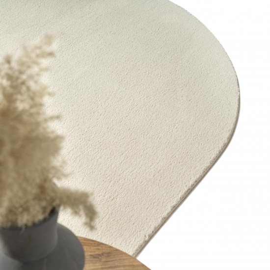 Teppich Shape in moderner Freiform flauschig weich Beige