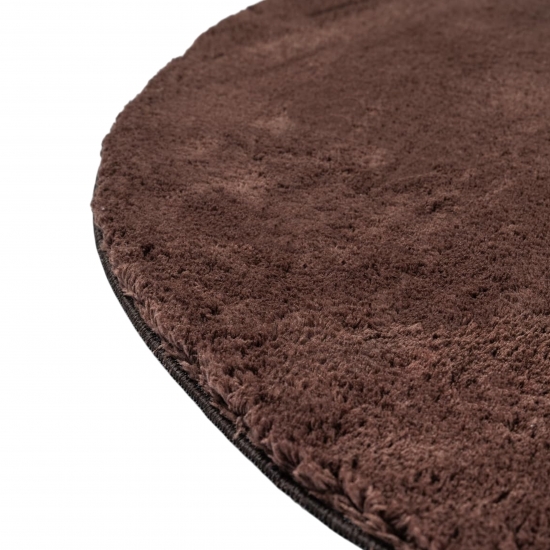Preview: Teppich Shape in moderner Freiform flauschig weich Braun