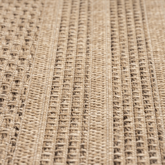 In- und Outdoor Teppich mit gestreiftem Muster beige/braun