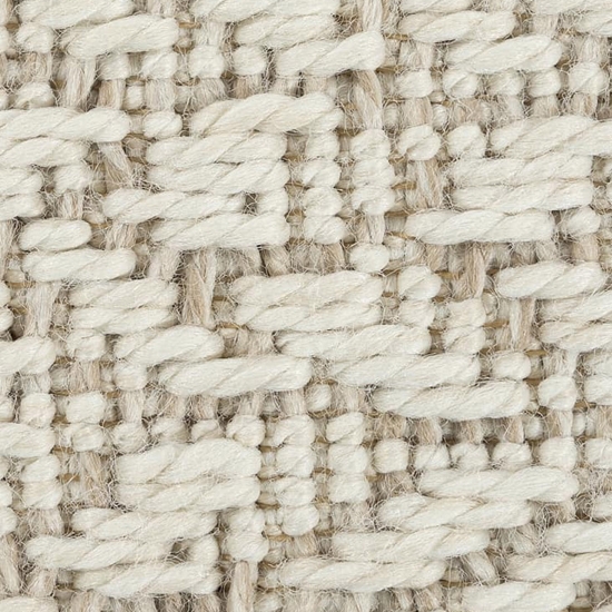 Teppich Outdoor Wohnzimmer strapazierfähig mit Kreismuster in Creme