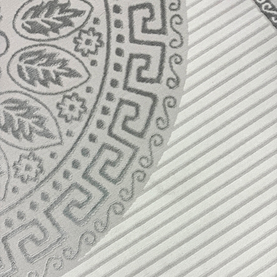 Orientalischer Designerteppich mit Ornament in grau anthrazit mit Glanzeffekt