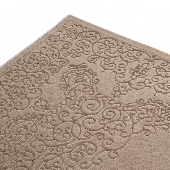 Teppich Beige Ornament Design wohnlich Wohnzimmer