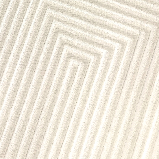 Moderner Kurzflorteppich Creme geometrisches Design mit Glanzstruktur für Wohnzimmer Schlafzimmer und Flur