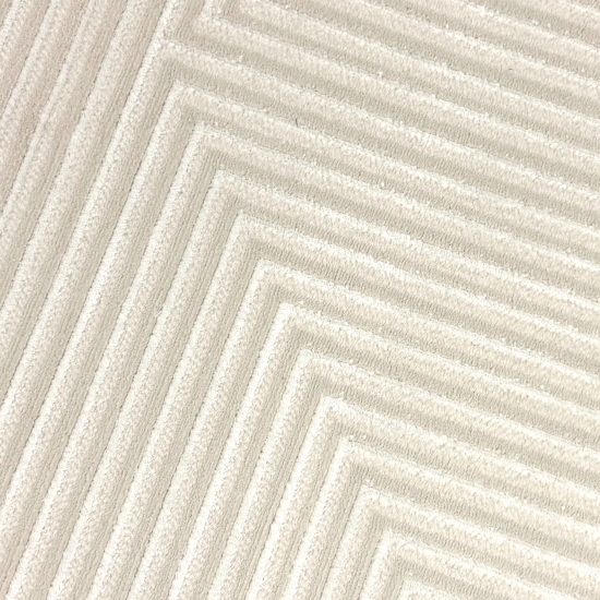 Moderner Kurzflorteppich Creme geometrisches Design mit Glanzstruktur für Wohnzimmer Schlafzimmer und Flur