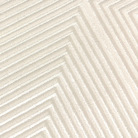 Moderner Kurzflorteppich Creme geometrisches Design mit Glanzstruktur für Wohnzimmer Schlafzimmer und Flur