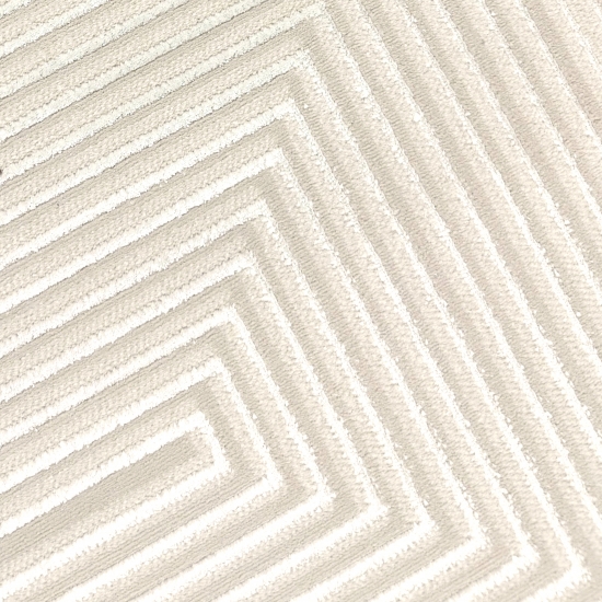 Moderner Kurzflorteppich Creme geometrisches Design mit Glanzstruktur für Wohnzimmer Schlafzimmer und Flur