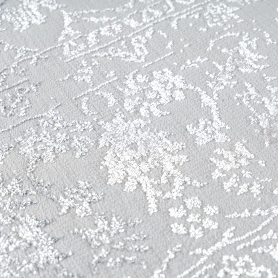 Preview: Teppich Grau Ornament Muster Vintage Stil Wohnzimmer