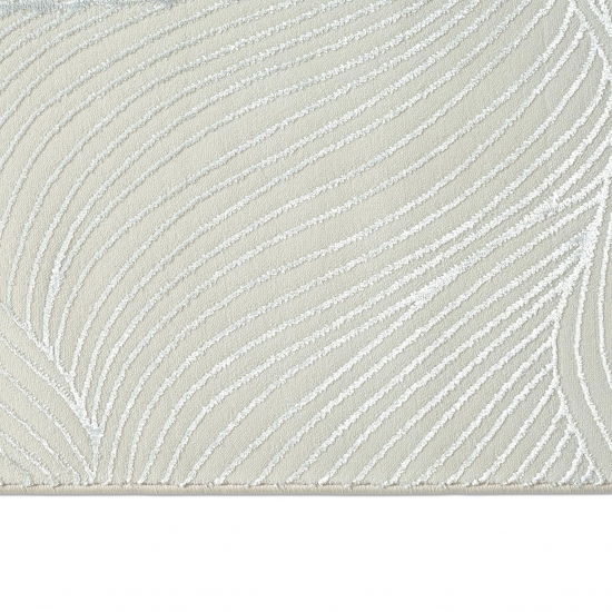Preview: Teppich Creme Struktur Muster modern Wohnzimmer