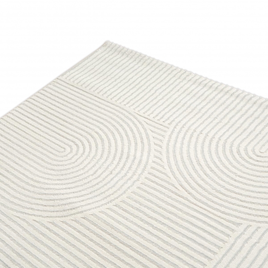 Preview: Teppich Creme Ornament Design elegant Wohnzimmer