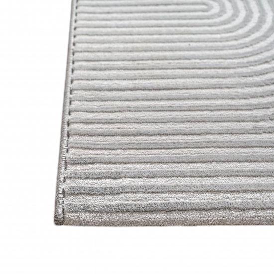 Teppich Grau Linien Design modern Wohnzimmer