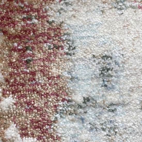 Abstrakter Seidenoptik Teppich | glänzend & weich | creme rot