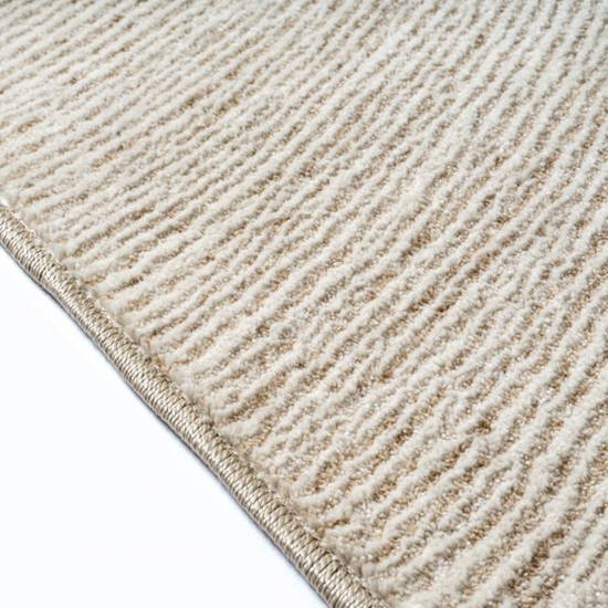 Teppich beige modern Linienstruktur weich pflegeleicht