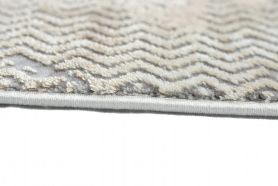 Wollteppich Designerteppich Teppich abstrakt aus Naturfasern in beige grau creme