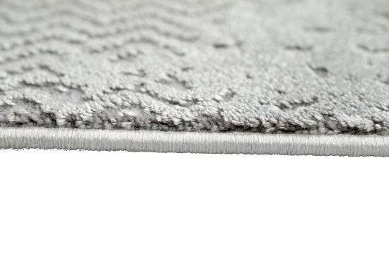 Wollteppich Designerteppich Teppich abstrakt aus Naturfasern in grau creme
