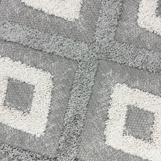 Preview: Moderner Wohnzimmerteppich Schlafzimmerteppich mit Rautenmuster in Grau und Beige – Hoch-Tief-Effekt Preview: Moderner Wohnzimmerteppich Schlafzimmerteppich mit Rautenmuster in Grau und Beige – Hoch-Tief-Effekt