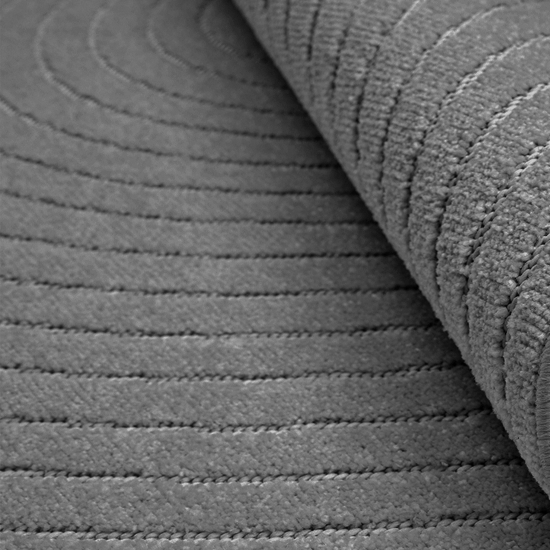 Preview: Outdoor Teppich Light Anthrazit rund modern wetterfest für Balkon Terrasse