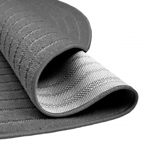 Preview: Outdoor Teppich Light Anthrazit rund modern wetterfest für Balkon Terrasse