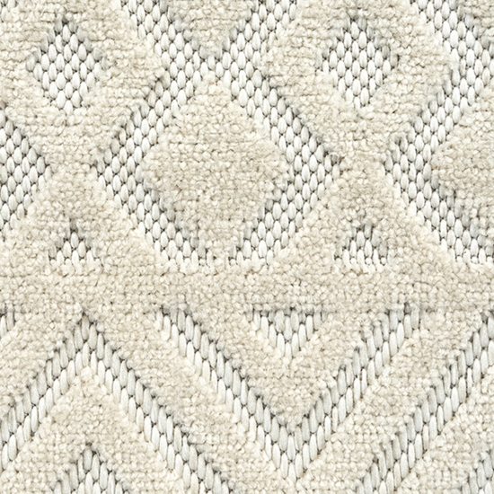 In- und Outdoor Teppich | Zick-Zack, Rauten Muster in creme